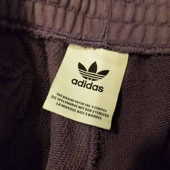 Adidas Originals Short Medium Cotton Sweat Shorts Purple 6in Inseam Men Bottoms - Picture 2 of 11